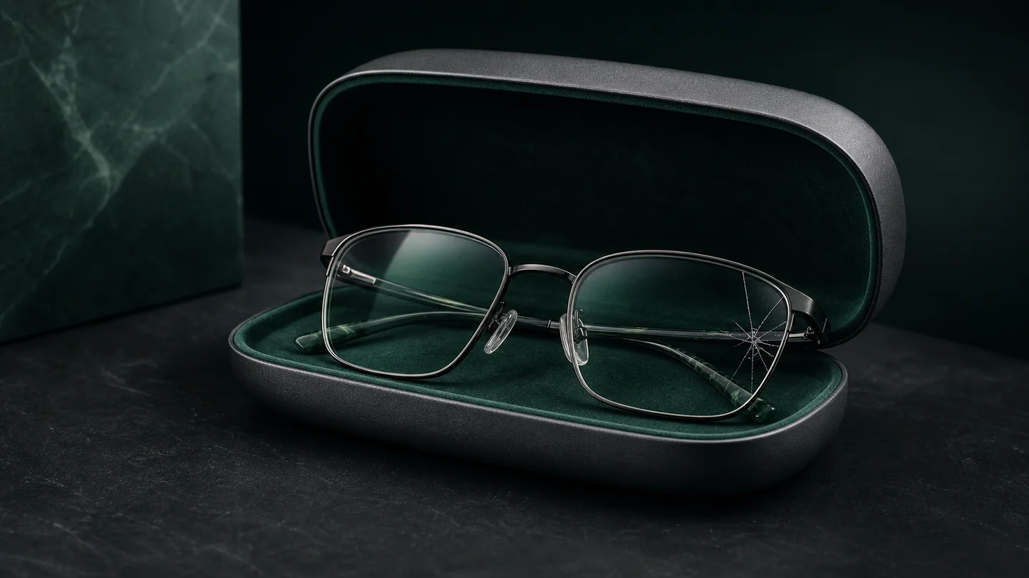 Gafas graduadas protegidas dentro de un estuche premium